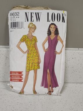 New Look Women's Dress Pattern 6632 Size A